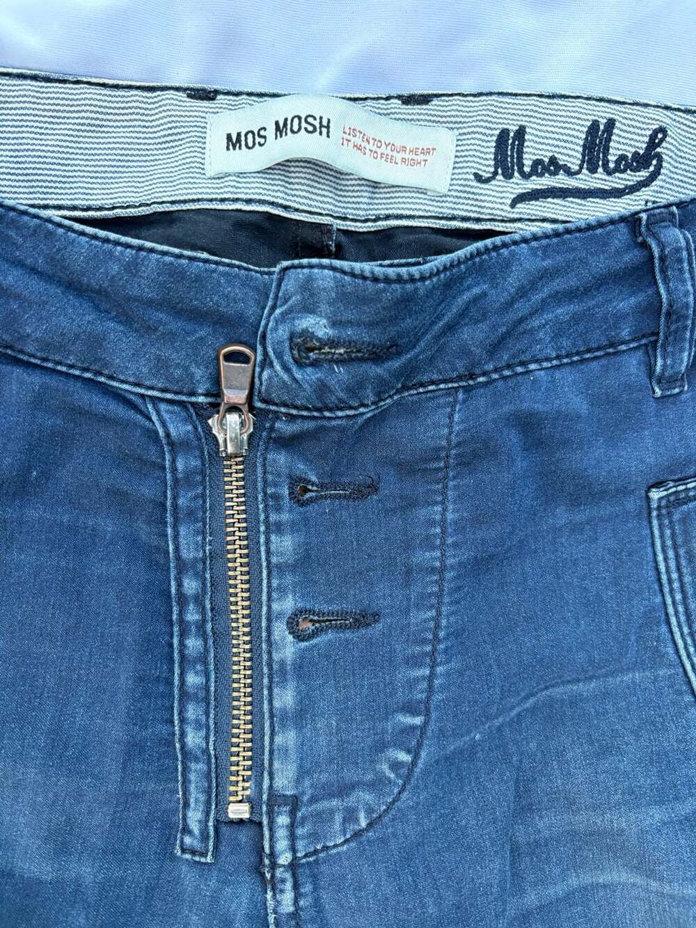 Mos Mosh Women's Blue Denim Skinny Jeans with Zipper Pocket Detail - Picture 4 of 11